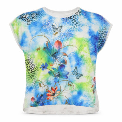 Womens UK Size 10 Izabel LONDON Multicoloured Basic T-Shirt