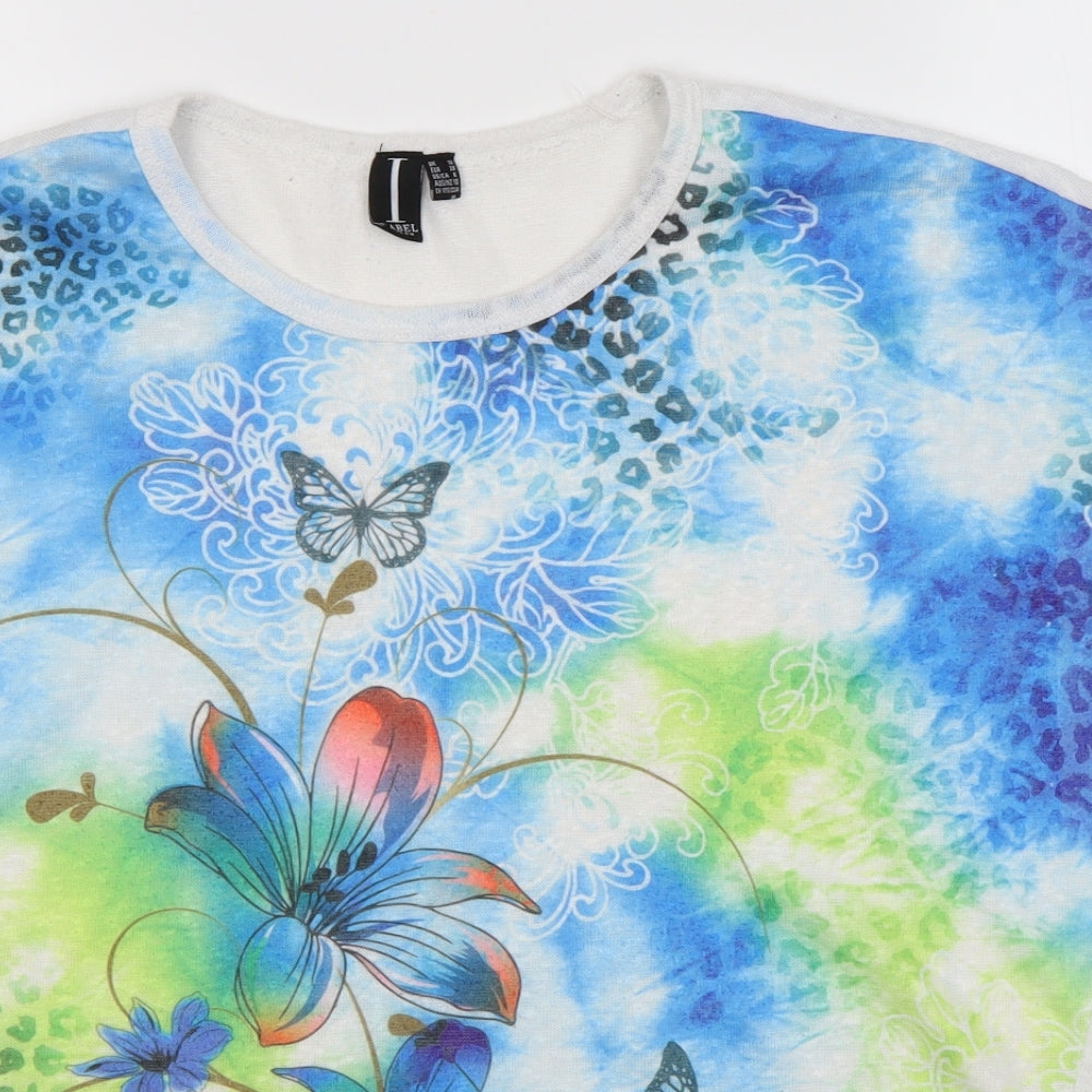 Womens UK Size 10 Izabel LONDON Multicoloured Basic T-Shirt