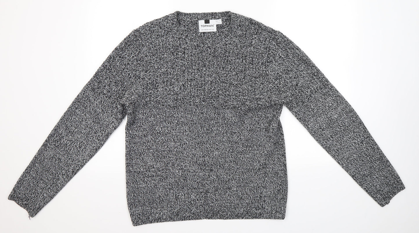 Topman Mens Grey   Pullover Jumper Size M