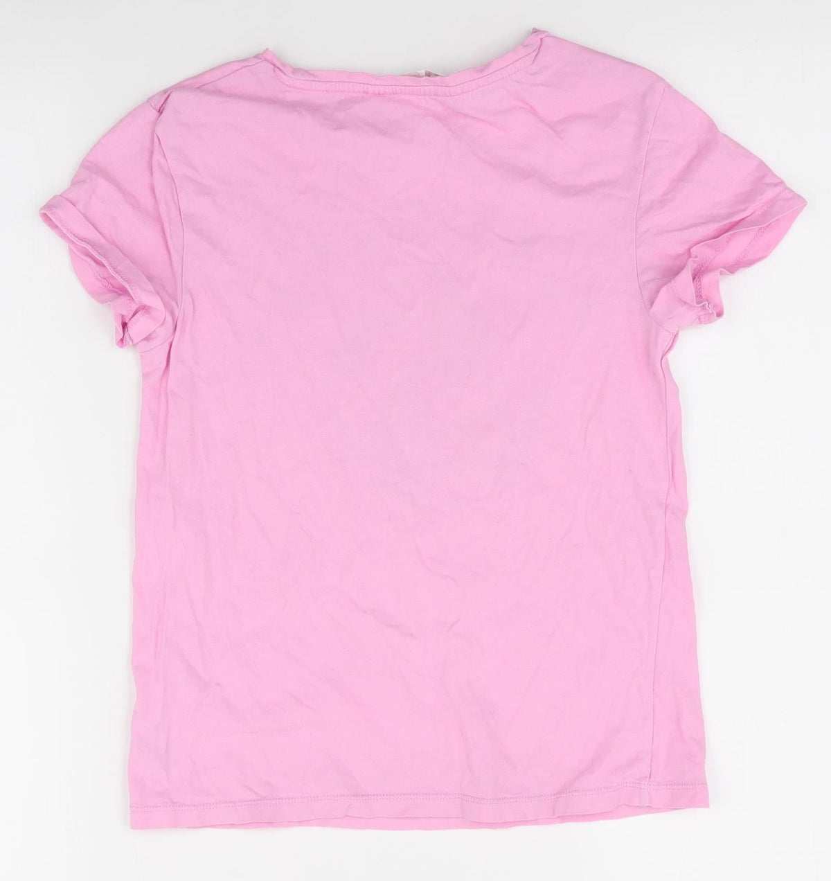 Back view of H&M girls’ pink basic polo, size 8-9, years