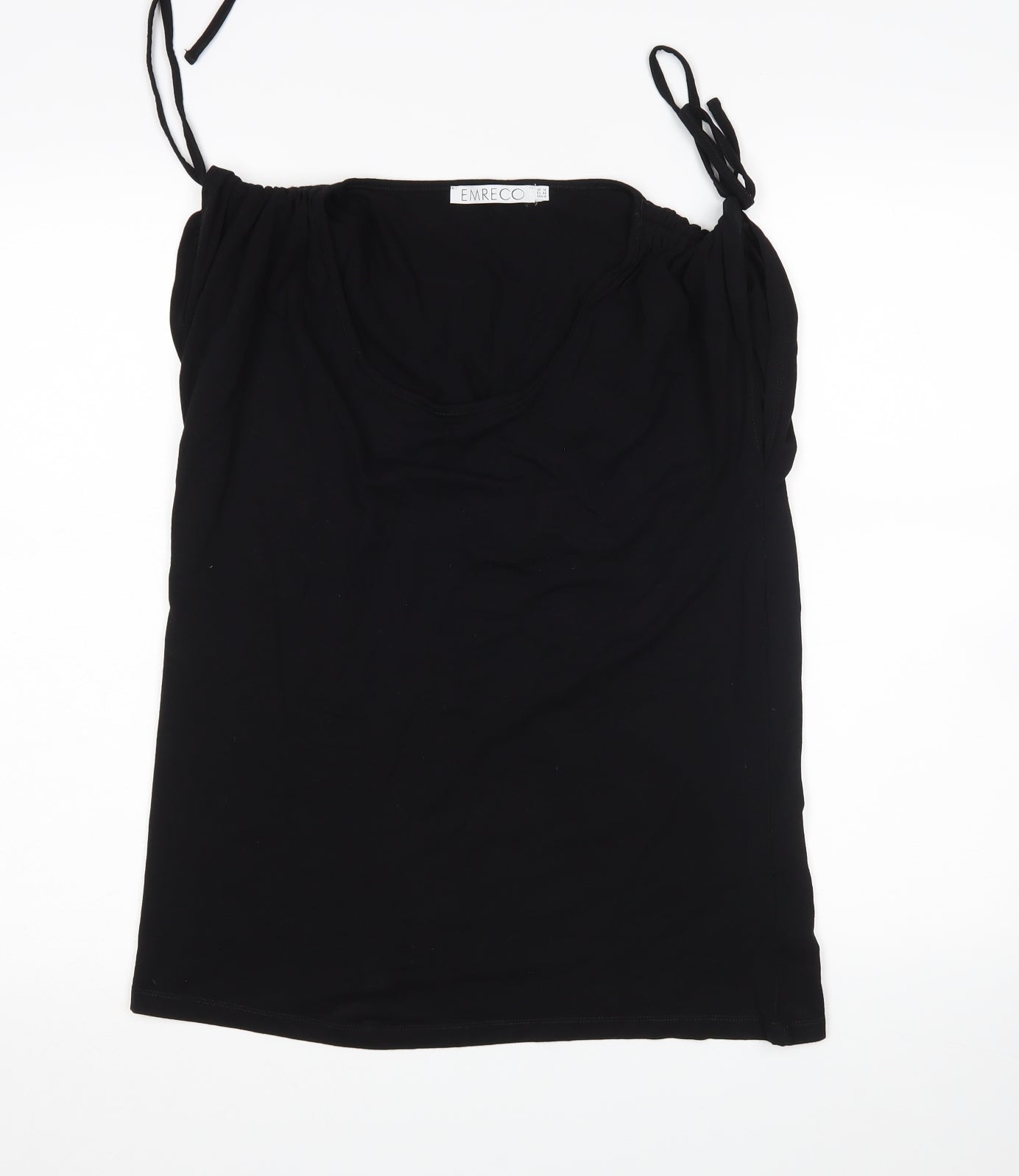 Womens UK Size 14 Emreco Black Basic T-Shirt