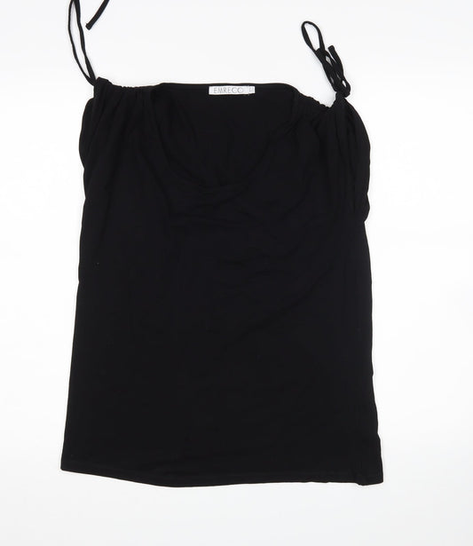 Womens UK Size 14 Emreco Black Basic T-Shirt