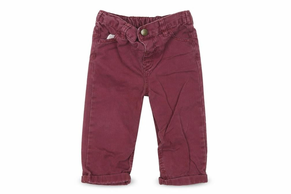 Front view of F&F boys’ purple jeans, size 9-12, months