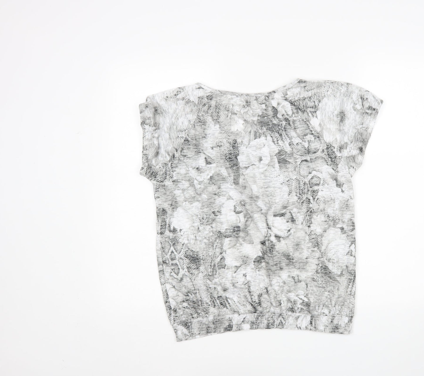 Betty Barclay Womens Grey Animal Print  Basic T-Shirt Size 12