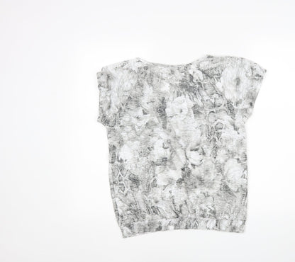 Betty Barclay Womens Grey Animal Print  Basic T-Shirt Size 12