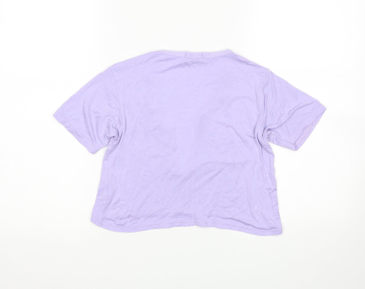 Womens UK Size 8 PRETTYLITTLETHING Purple Cropped T-Shirt