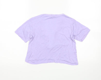 Womens UK Size 8 PRETTYLITTLETHING Purple Cropped T-Shirt