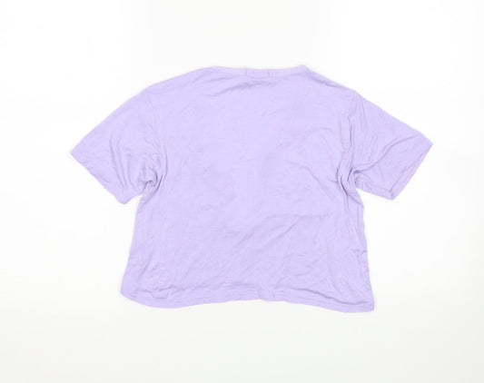 Womens UK Size 8 PRETTYLITTLETHING Purple Cropped T-Shirt