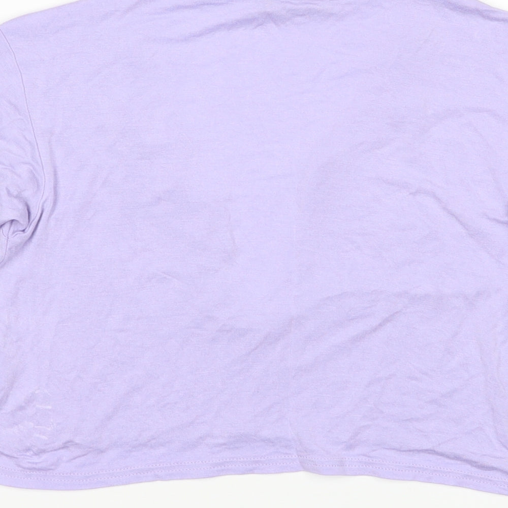 Womens UK Size 8 PRETTYLITTLETHING Purple Cropped T-Shirt