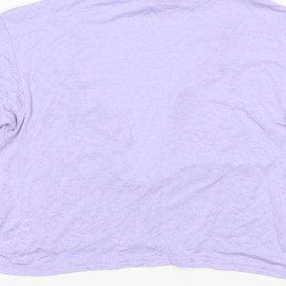 Womens UK Size 8 PRETTYLITTLETHING Purple Cropped T-Shirt