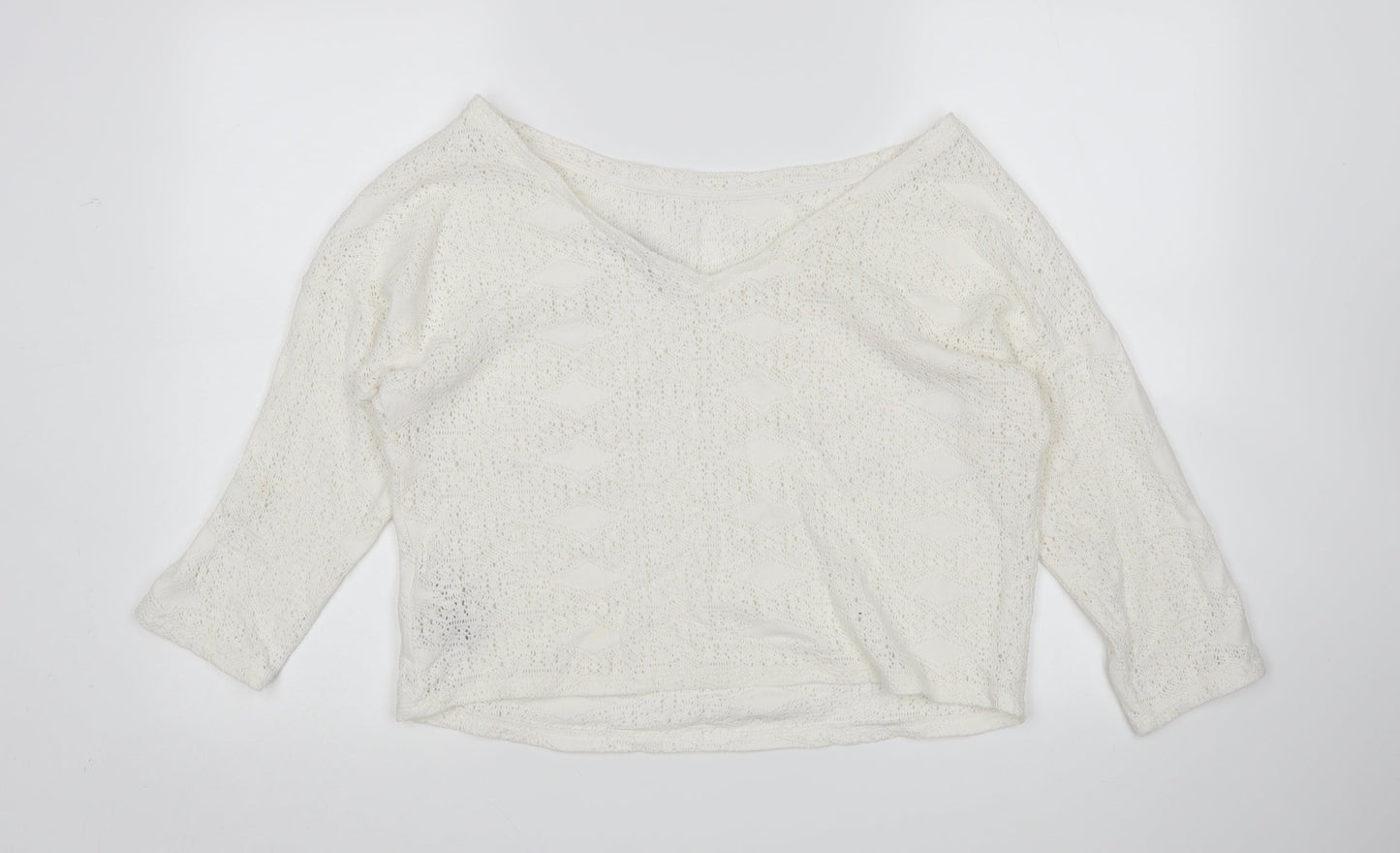 Womens UK Size 16 M&S White Pullover Jumper
