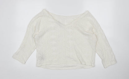 Womens UK Size 16 M&S White Pullover Jumper