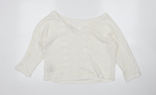 Womens UK Size 16 M&S White Pullover Jumper