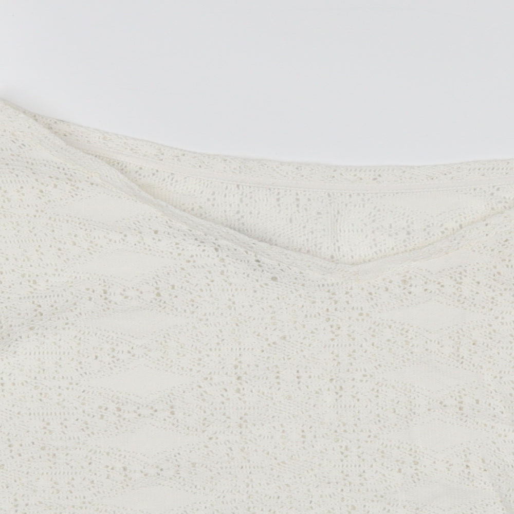 Womens UK Size 16 M&S White Pullover Jumper