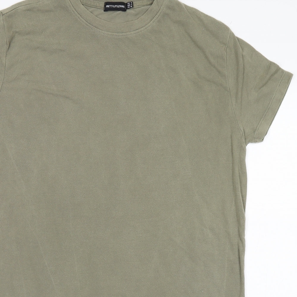 Womens UK Size 8 PRETTYLITTLETHING Brown Basic T-Shirt
