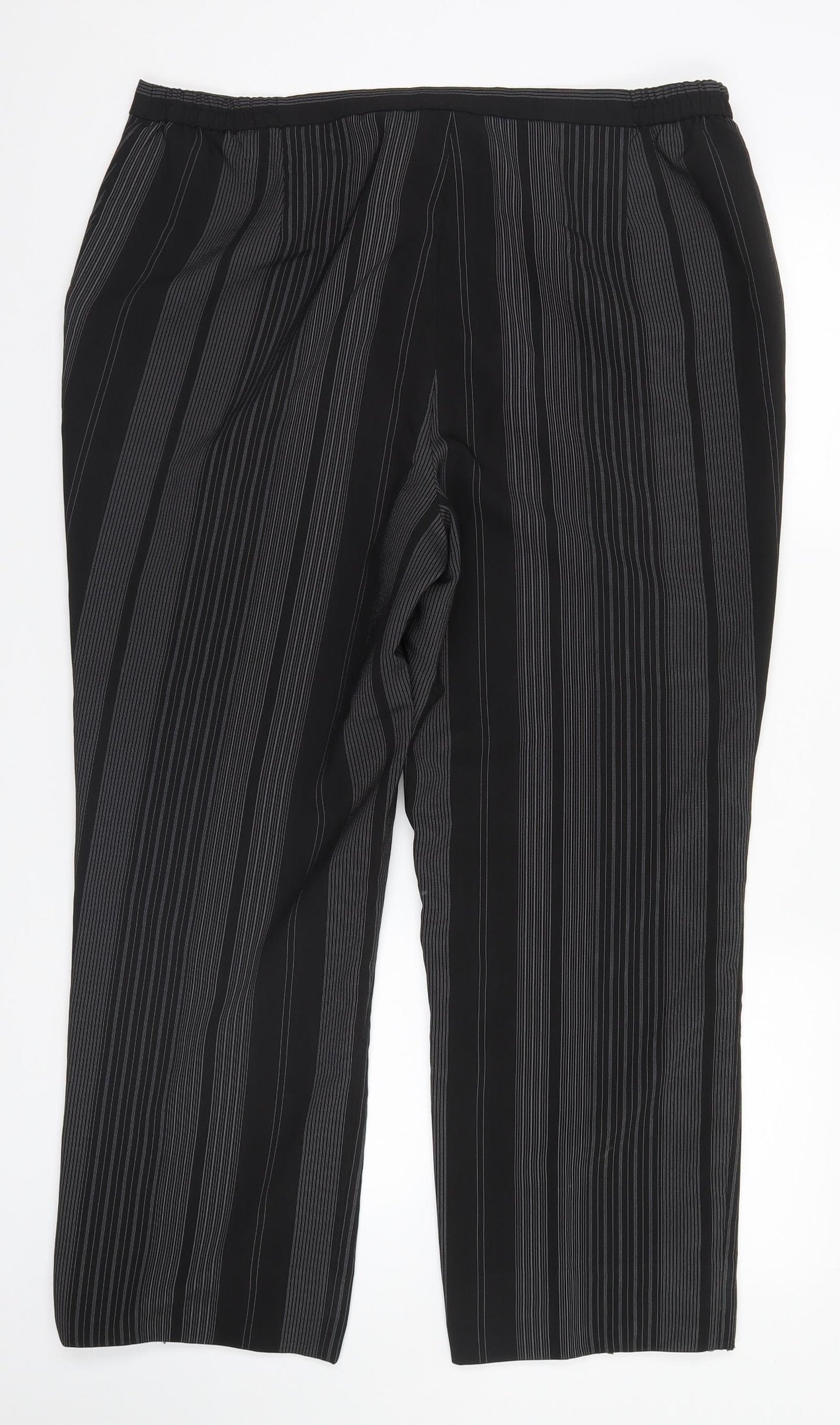Chrmart Womens Grey Striped  Trousers  Size 20 L27 in