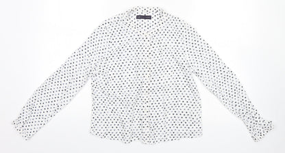 Womens UK Size 8 Marks and Spencer White Basic Button-Up
