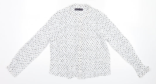 Womens UK Size 8 Marks and Spencer White Basic Button-Up