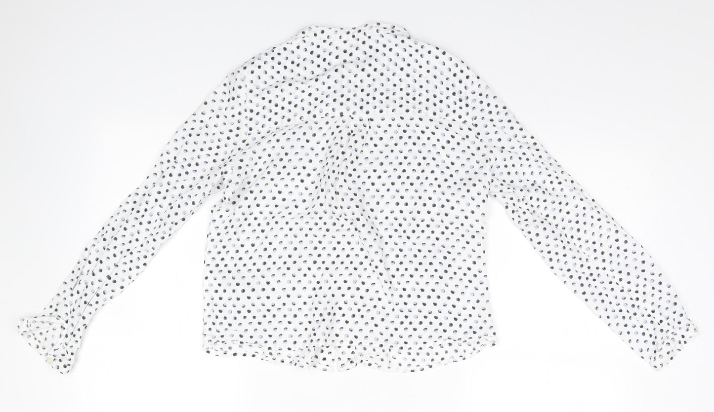 Womens UK Size 8 Marks and Spencer White Basic Button-Up