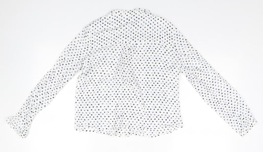 Womens UK Size 8 Marks and Spencer White Basic Button-Up