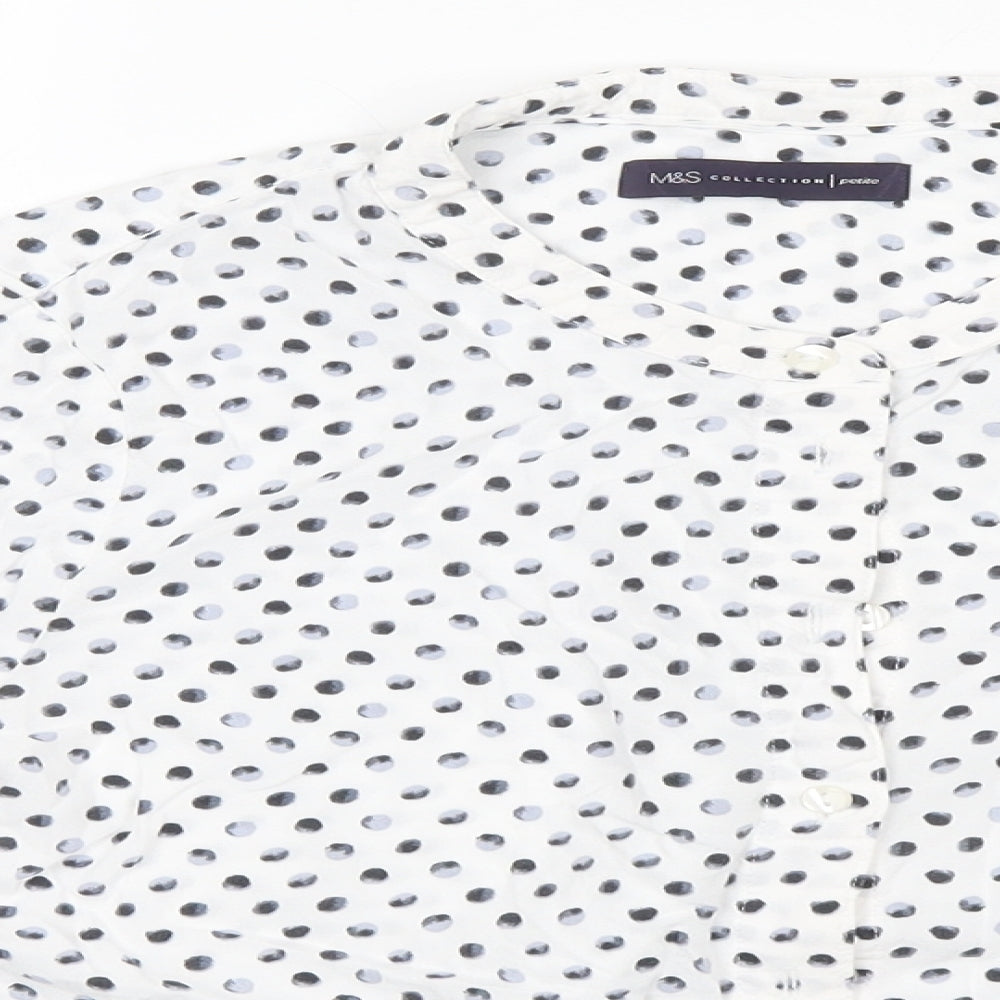 Womens UK Size 8 Marks and Spencer White Basic Button-Up