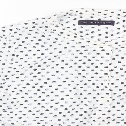 Womens UK Size 8 Marks and Spencer White Basic Button-Up