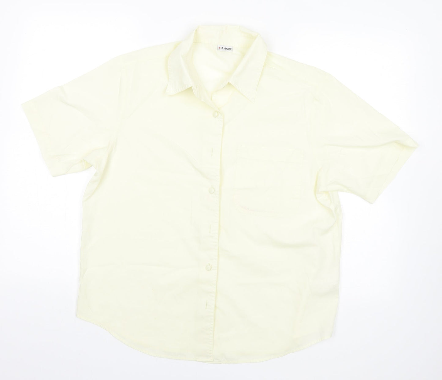 Womens UK Size 14 Damart Yellow Basic Button-Up