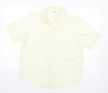 Womens UK Size 14 Damart Yellow Basic Button-Up