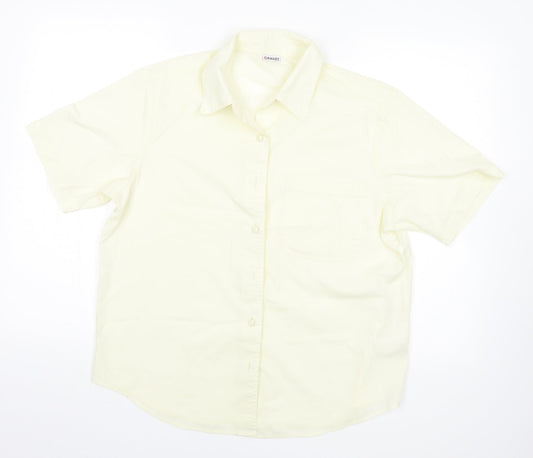 Womens UK Size 14 Damart Yellow Basic Button-Up