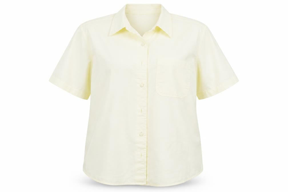 Womens UK Size 14 Damart Yellow Basic Button-Up