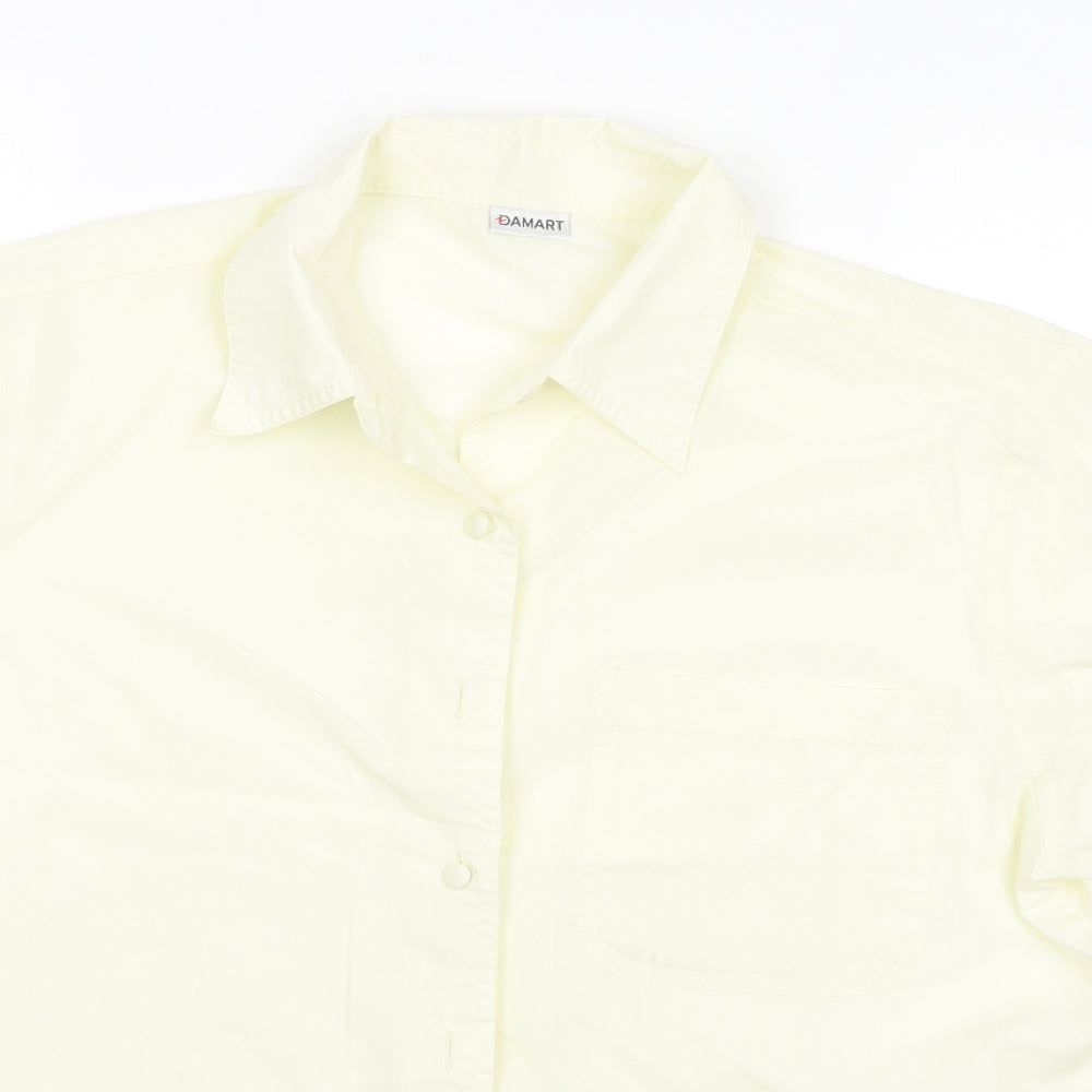 Womens UK Size 14 Damart Yellow Basic Button-Up