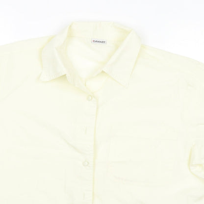 Womens UK Size 14 Damart Yellow Basic Button-Up