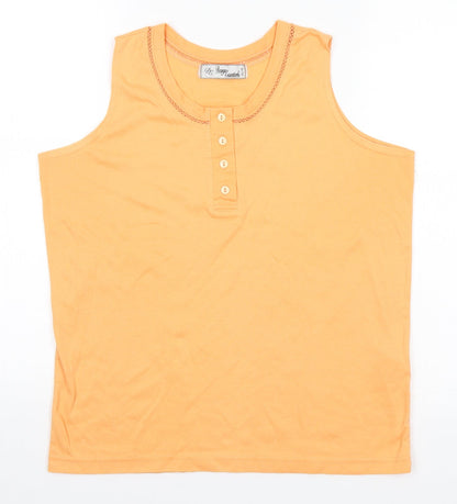 Womens UK Size S Design Essentials Orange Basic Tank