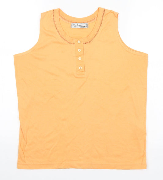 Womens UK Size S Design Essentials Orange Basic Tank