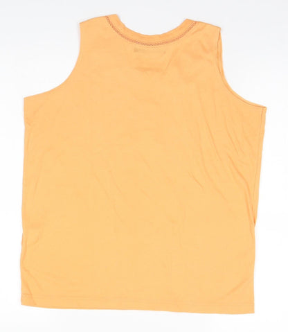 Womens UK Size S Design Essentials Orange Basic Tank