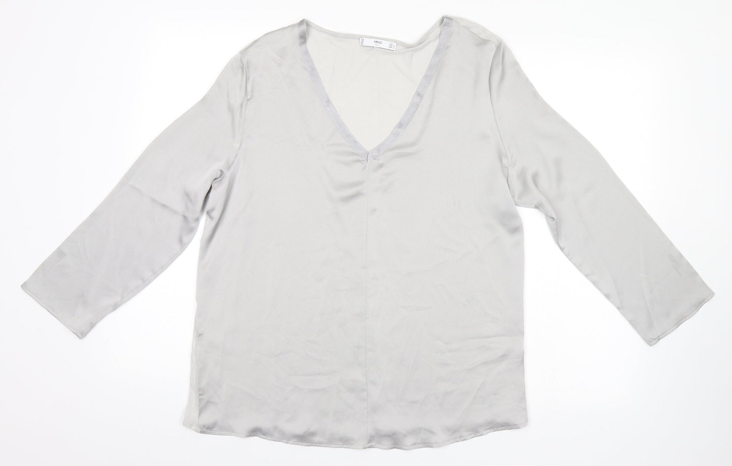 Womens UK Size L MNG Silver Basic Blouse