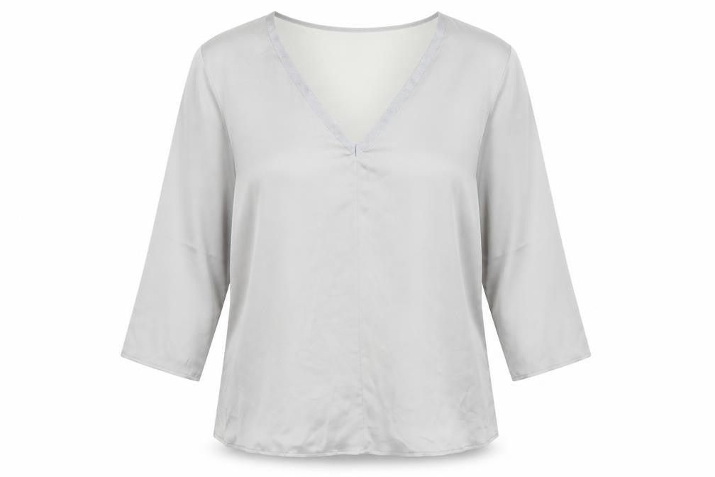 Womens UK Size L MNG Silver Basic Blouse