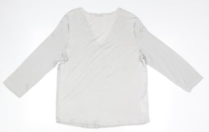 Womens UK Size L MNG Silver Basic Blouse