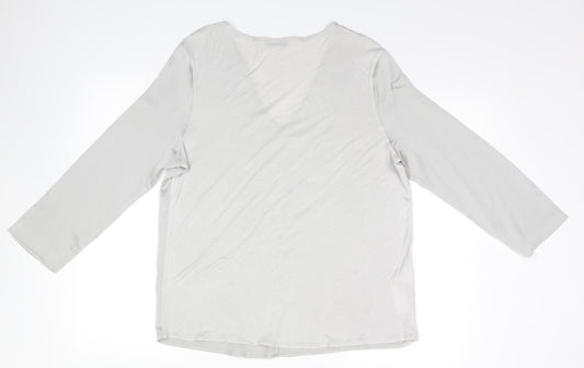 Womens UK Size L MNG Silver Basic Blouse
