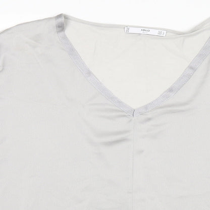 Womens UK Size L MNG Silver Basic Blouse