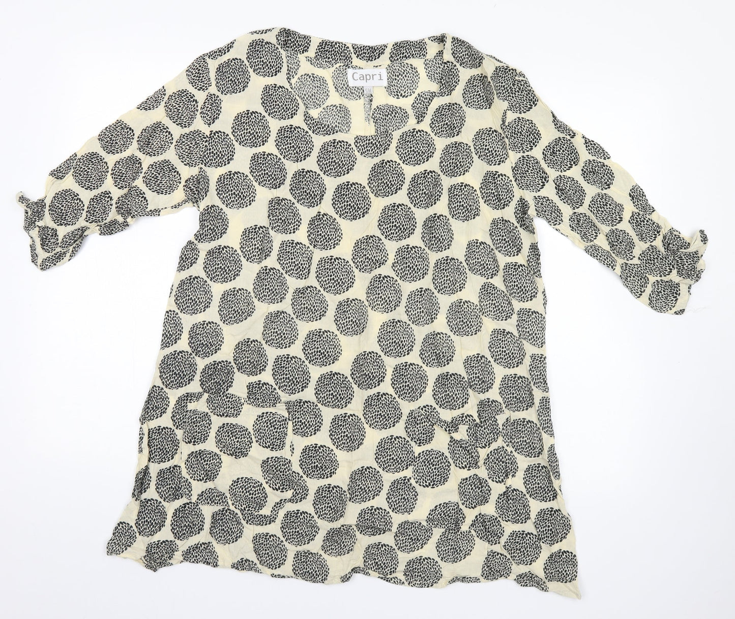 Womens UK Size S Capri Beige Basic Blouse