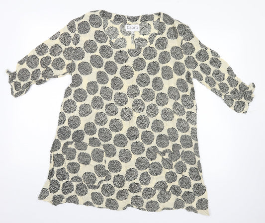 Womens UK Size S Capri Beige Basic Blouse