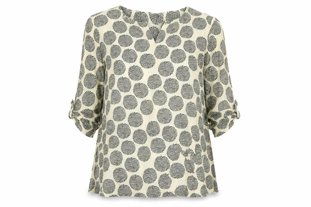 Womens UK Size S Capri Beige Basic Blouse