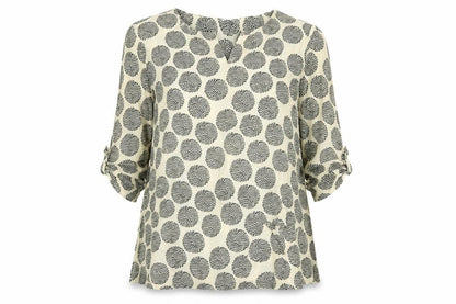 Womens UK Size S Capri Beige Basic Blouse