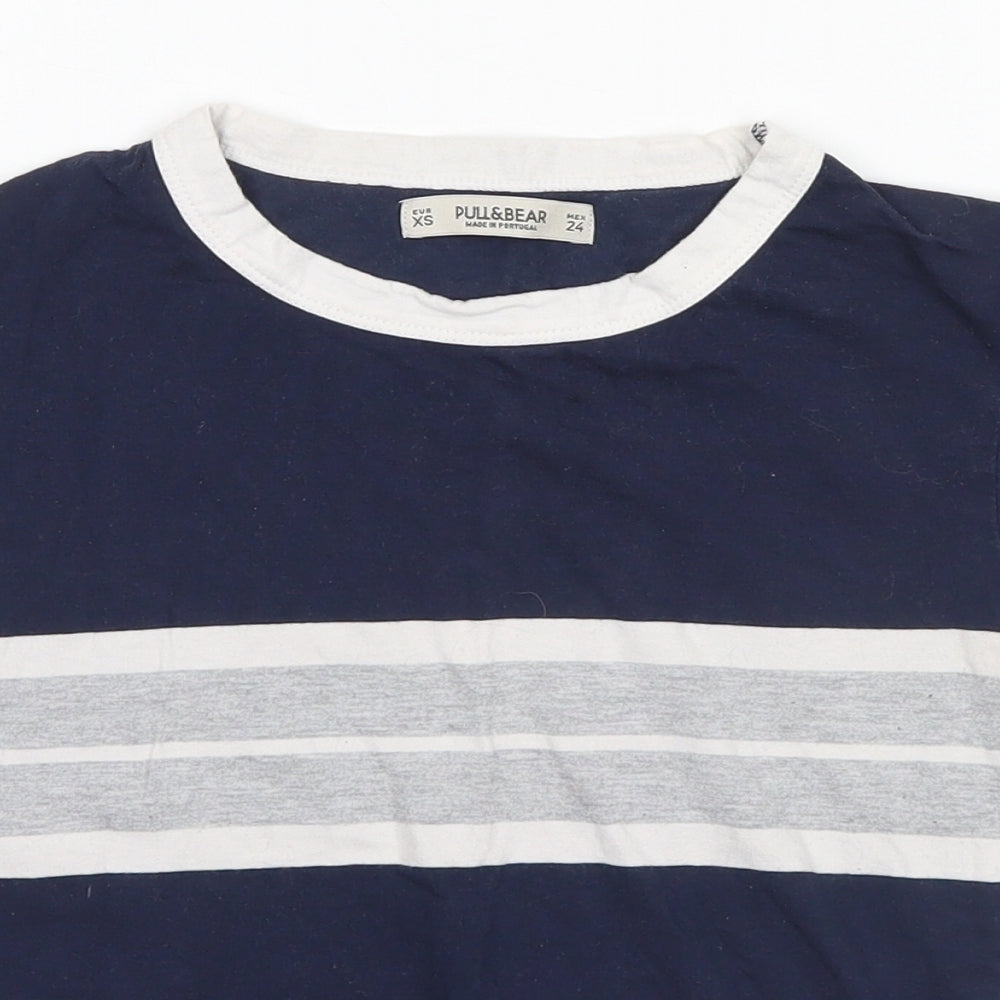 Pull&Bear Mens Blue    T-Shirt Size XS