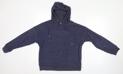 Additional front view of Nutmeg women’s blue pullover hoodie, size UK 8