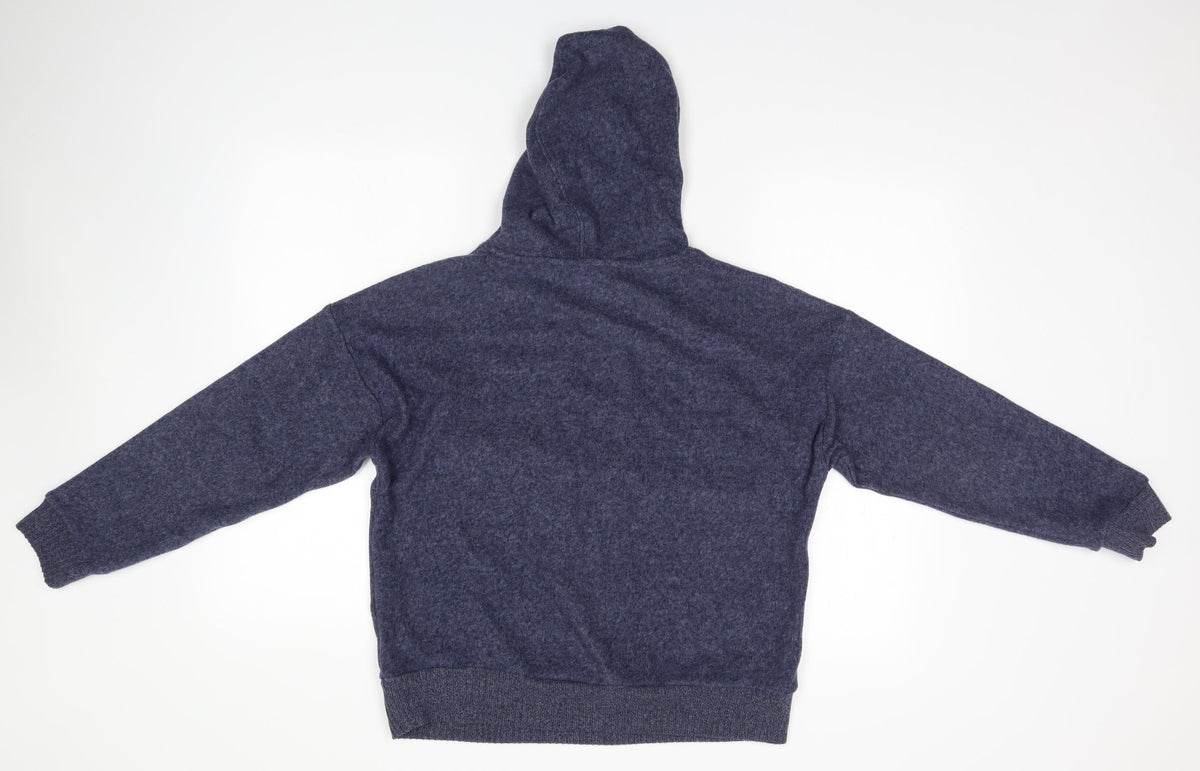 Back view of Nutmeg women’s blue pullover hoodie, size UK 8