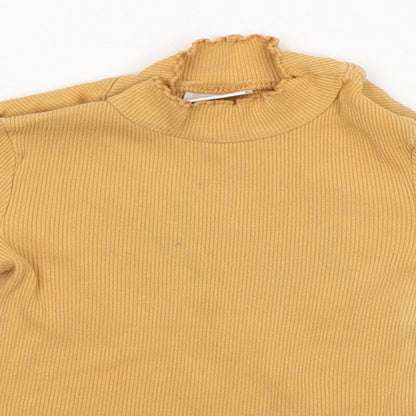 Close-up detail of F&F girls’ orange pullover, size 3-4, years