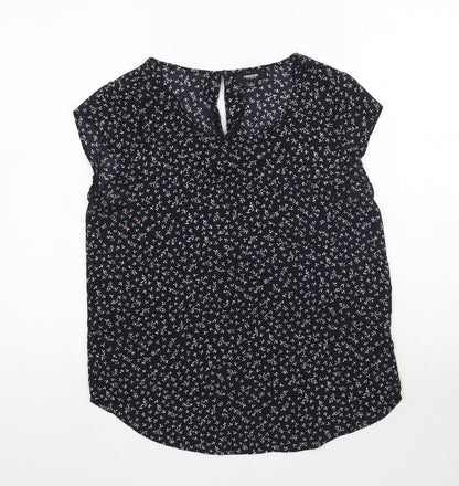 Womens UK Size S Premise Black Basic Blouse