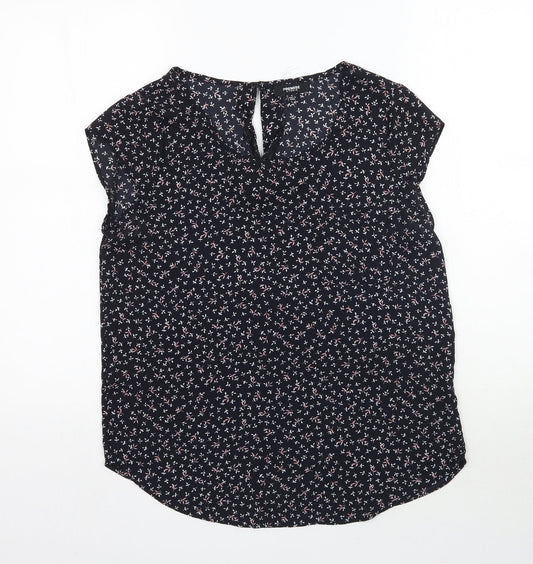 Womens UK Size S Premise Black Basic Blouse